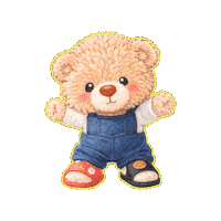 Happy Teddy Bear Sticker