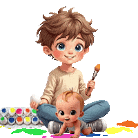 Boys Girls Easter Sticker