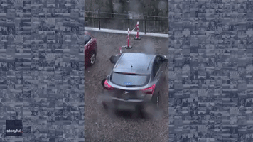 Car's Storm Scratch Quickly Put in Perspective by Fallen Tree Clobbering Van