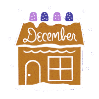 Gingerbread House Christmas Sticker by Jessica Lau