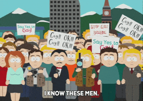 scared people gathering GIF by South Park 