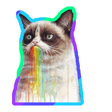 grumpy cat rainbow STICKER by imoji