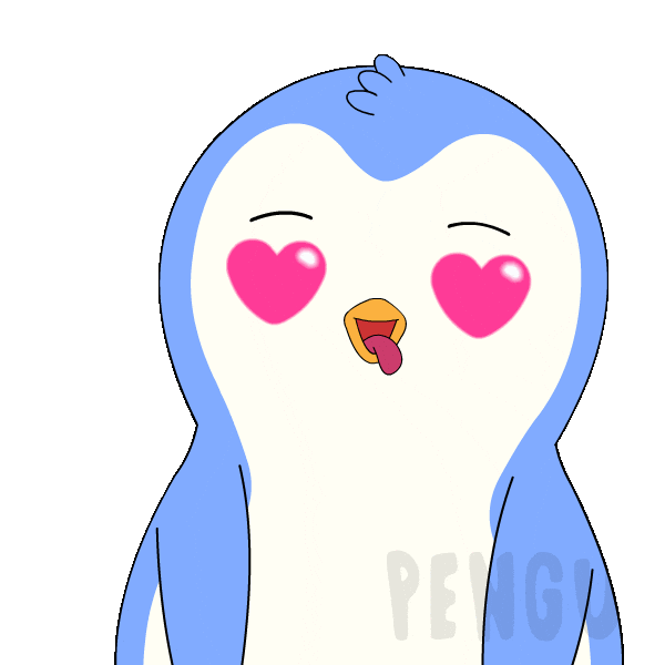 I Love You Hearts Sticker by Pudgy Penguins