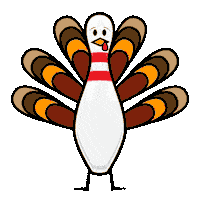 3 strikes thanksgiving Sticker by Bowlero