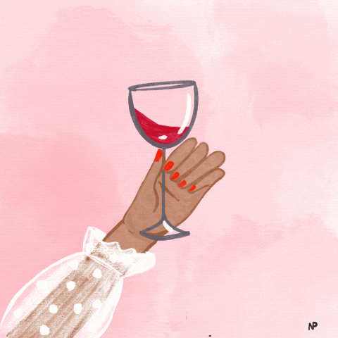 NPoeppl heart cheers wine valentinesday GIF