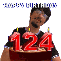124 Birthday Sticker