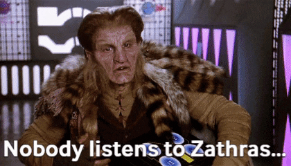 Faeryl giphygifmaker babylon5 zathras nobody listens GIF