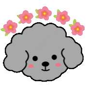 Poodle 花 Sticker