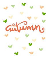 Fall Hearts Sticker by OneSquigglyLine