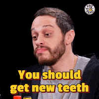 Pete Davidson Teeth GIF by First We Feast
