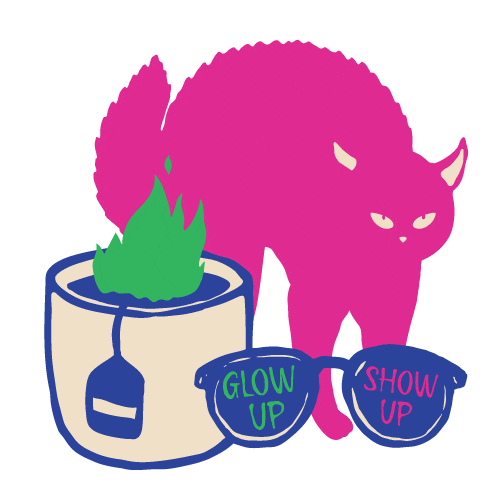 Black_Owl_Design giphyupload cat fire tea Sticker