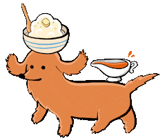 Hungry Wiener Dog Sticker by Stefanie Shank