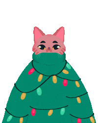 Merry Christmas Cat Sticker by Poupoutte
