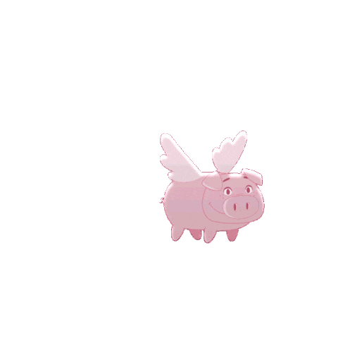 Flying Pig Lol Sticker by PositivelyPigasus