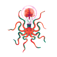 Octopus Lightbulb Sticker by Het Grootste Licht van De Standaard