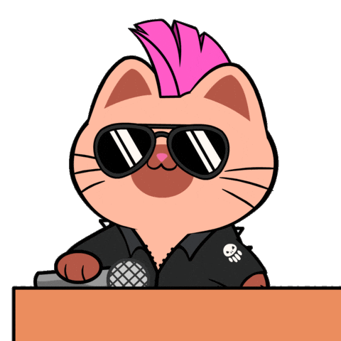 Boom Mic Drop Sticker by Silly Kitties