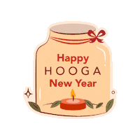 New Year Candle Sticker by HOOGA