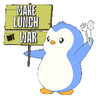 Holding War Sticker by Pudgy Penguins