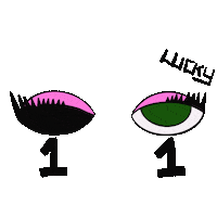 LolaMenthol pink green eyes makeup Sticker