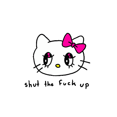 Opaku giphyupload aesthetic hello kitty shut the fuck up Sticker