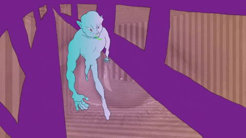 yawnstant giphyupload animation trippy monster GIF