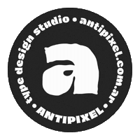 antipixel_ logo typography spin graphic design Sticker
