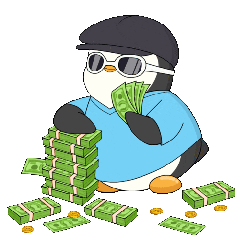 Money Invest Sticker by Pudgy Penguins