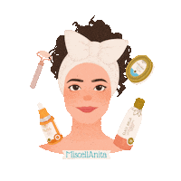 miscellanita beauty skin care turban facial care Sticker