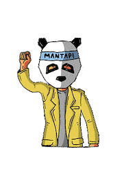 Abimanyua panda dino semangat mantap Sticker