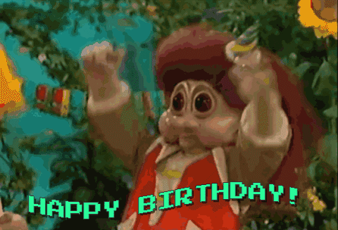 happy birthday trolls GIF