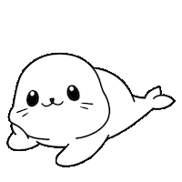 Seal Resting Sticker by Sappy Seals