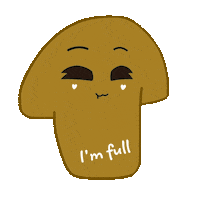 musshylifestyle mushroom full tummy bloated Sticker