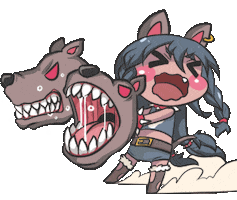Monster Girl Bite Sticker by Jin
