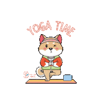 helloyogis yoga shiba asana yoga mat Sticker