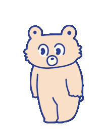 nkpp288 girl bear くま 女の子 Sticker