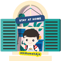 liburananak stay at home wash your hands di rumah aja cuci tangan Sticker