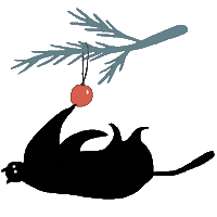 cat christmas Sticker by Agnes Gyorfi