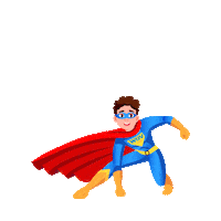 TimothysLessons superhero warrior red cape kid superhero Sticker