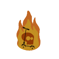 Fire Death Sticker by Cezar Iliescu