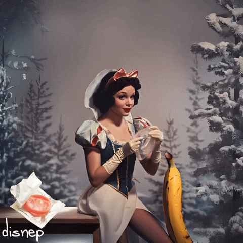 Snow White Banana GIF