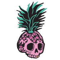 Pine Apple Skull Sticker by Taylor Reeve