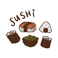 illoostrations sushi maki rolls sushi lover Sticker