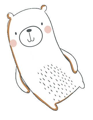 White Bear Sticker by Verhees Textiles