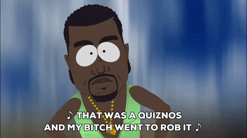 kanye west rapping GIF by South Park 