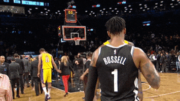 d'angelo russell hug GIF by NBA