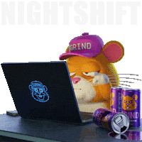 Working Late All Nighter Sticker by Grind