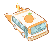 Orange Juice Cat Sticker by yudoart