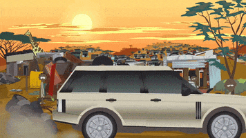 africa suv driving off GIF by South Park 