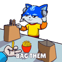 Working Fast Food Sticker by Toshithecat