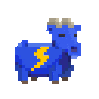 subpixel blue ready goat lightning Sticker
